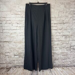 AKRIS Punto Women's Size 12 Wide Fiorina Pant Wool Flanel Slate-Tin 100% Virgin